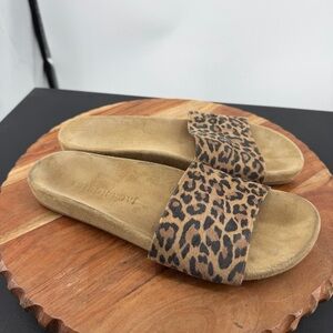 Jack Rogers Women’s leopard Sabrina Slide Comfort Slip On Leather Sandals 9